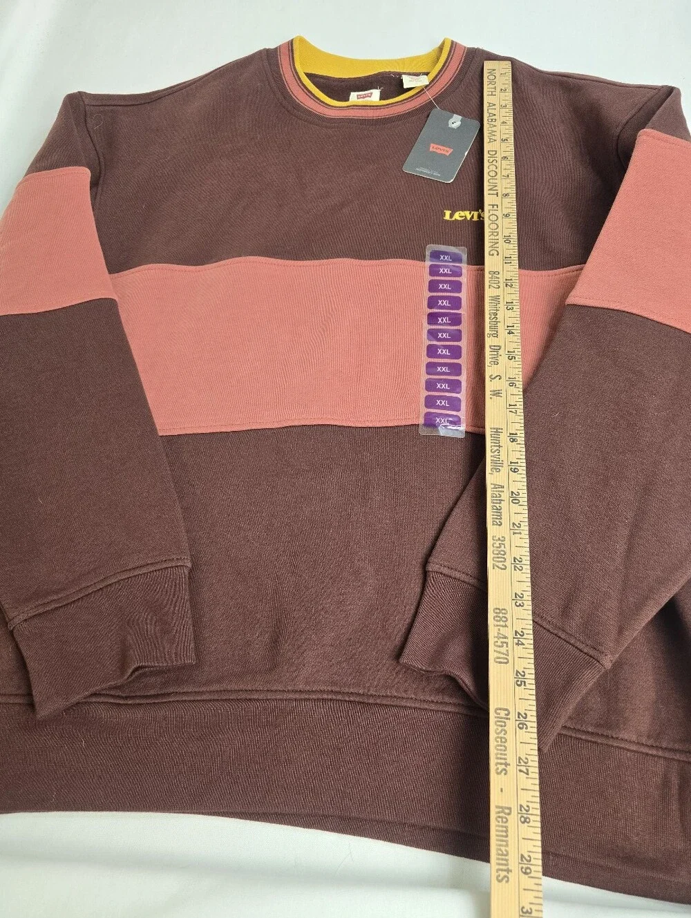 New Levi's Striped Rugby Style Crewneck Sweatshirt Size XL